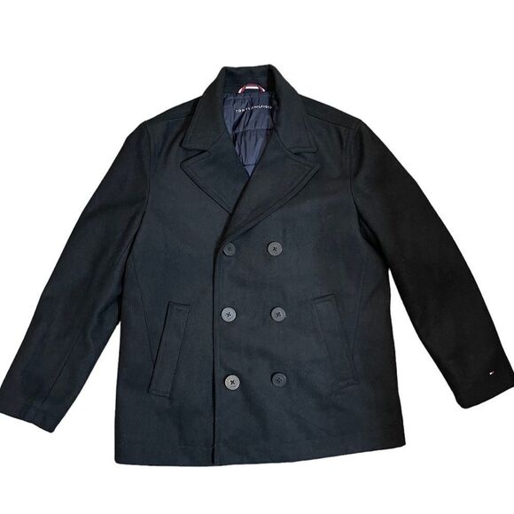 Wool Blend Tommy Hilfiger Double Breasted Peacoat size L - Picture 1 of 7